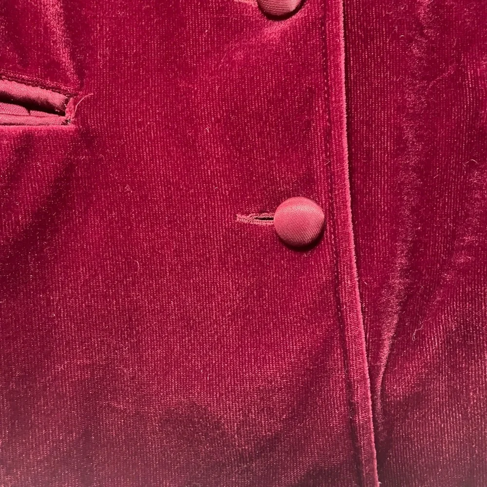 Women's Vintage 1980’s Act III Burgundy Velvet Blazer